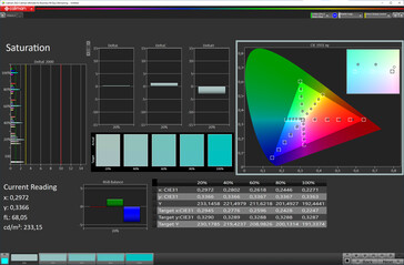 Saturação (esquema de cores: Original, temperatura de cor: Padrão, espaço de cor alvo: sRGB)