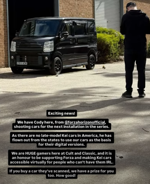 Postagem excluída do Instagram da Cult and Classic com possível carro JDM de Forza Horizon 6 (Fonte da imagem: AR12Gaming YouTube)