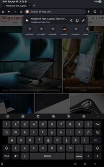 Teclado no modo retrato