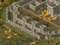 Uma imagem mostrando um castelo em Stronghold: Definitive Edition, agora à venda no Steam.