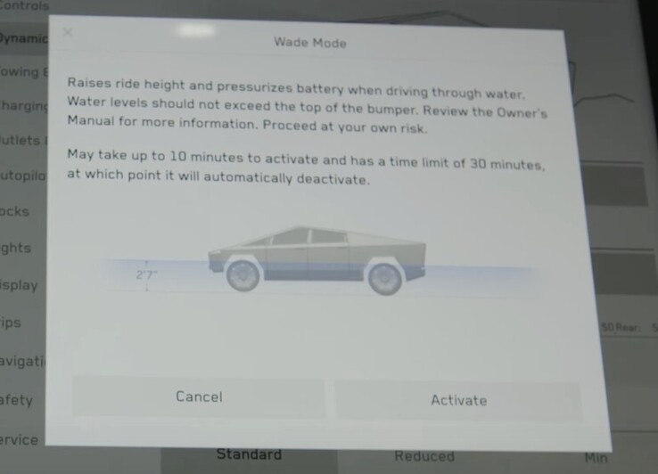 A Tesla detalha a profundidade e a duração máximas do modo Cybertruck Wade