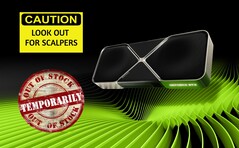 As GPUs para jogos GeForce RTX 5090 e RTX 5080 são extremamente difíceis de obter, pelo menos por enquanto. (Fonte da imagem: Nvidia, editado)