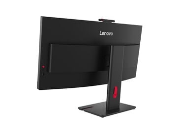 Vista traseira do monitor Lenovo ThinkVision T34WD.