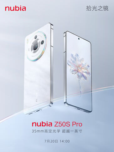 A Nubia exibe uma versão do Z50S Pro antes de sua estreia em 20 de julho de 2023...