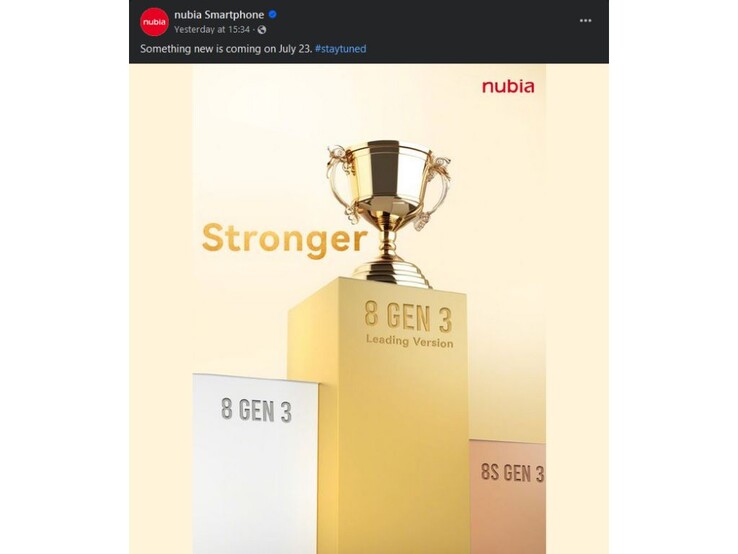 A Nubia revelou a data de lançamento global do Z60 Ultra atualizado por meio de um teaser no Facebook (Fonte: Nubia Facebook)
