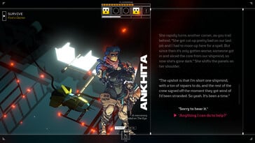 Na imagem: uma captura de tela do jogo Citizen Sleeper.