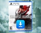 Caixa do jogo Final Fantasy 7 Revelation para PS5 exibida com o ícone de download