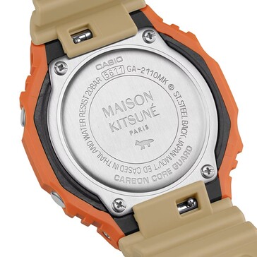 A marca Maison Kitsuné gravada na parte de trás da caixa. (Fonte da imagem: Casio US)