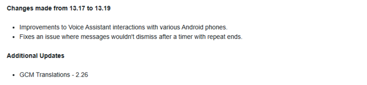 As notas de lançamento da versão 13.19 do software Garmin live para os smartwatches Venu 3. (Fonte da imagem: Garmin)