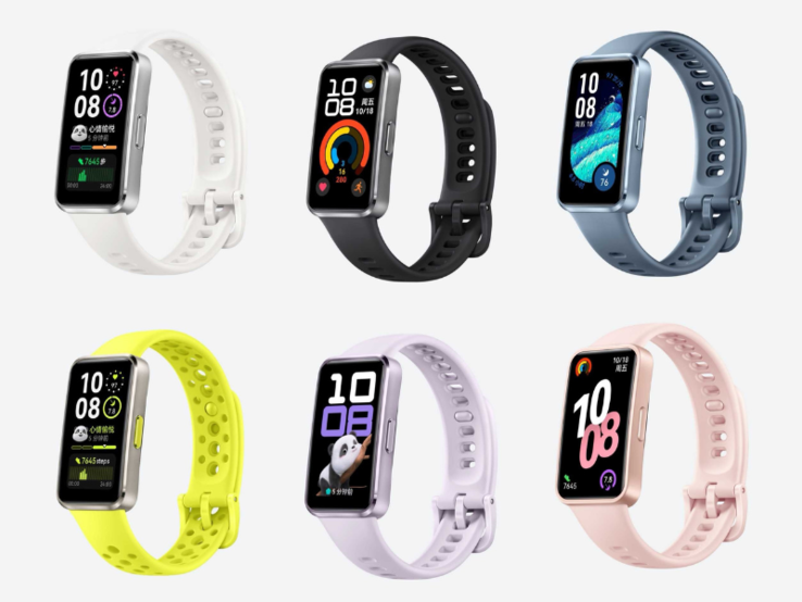 A Huawei Band 10 estará disponível em seis cores. (Fonte da imagem: Ruige Plays Digital via Weibo)