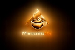 MocaccinoOS desktop Linux AI-made logotipo não oficial para a versão 26.03