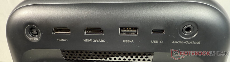 Conexões no Nebula X1, incluindo HDMI 2.1