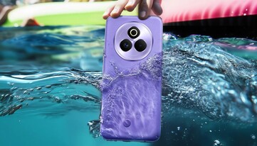O Realme Pro Galaxy Purple tem acabamento em couro sintético. (Fonte da imagem: Realme)