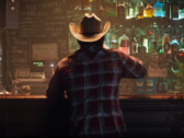 Uma captura de tela de Wolverine em flanela e chapéu de caubói do trailer de anúncio de Wolverine da Marvel (fonte da imagem: PlayStation YT)