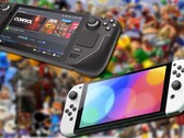 Tanto o Steam Deck como o Switch OLED têm acesso a enormes bibliotecas de jogos. (Fonte de imagem: Valve/Nintendo/USgamer - editado)