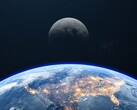 Uma ilustração mostrando a Terra e a Lua. (Fonte da imagem: brutto film, Adobe Stock)