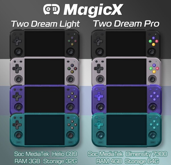 O MagicX Two Dream Light e o Two Dream Pro estarão disponíveis em quatro cores cada.