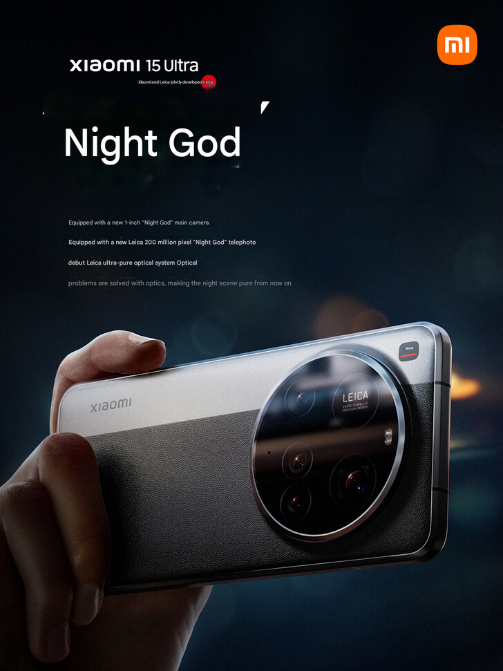 O Xiaomi 15 Ultra é considerado o "Deus da Noite" (Fonte da imagem: Xiaomi - tradução automática)