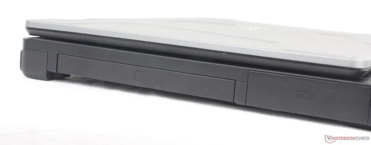 Esquerda: slot de expansão de DVD/Blu-Ray/SSD, slot de bateria/expansão