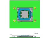 AMD Zen 4 Raphael LGA1718 Soquete AM5 design. (Fonte da imagem: @TtLexington no Twitter)
