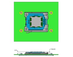 AMD Zen 4 Raphael LGA1718 Soquete AM5 design. (Fonte da imagem: @TtLexington no Twitter)