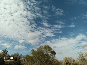 Foto do céu com a lente primária.
