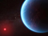 Renderização do conceito artístico do exoplaneta K2-18b (Fonte: NASA)