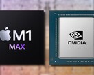 O Apple M1 Max pode facilmente acompanhar o Nvidia GeForce RTX 3080 GPU para notebooks em benchmarks sintéticos. (Fonte de imagem: Apple/Nvidia - editado)