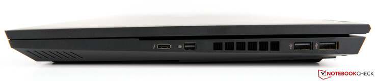 Right: USB Type-C with Thunderbolt 3 (40 Gb/s), Mini DisplayPort, ventilation slot, 2x USB 3.1 Gen. 1