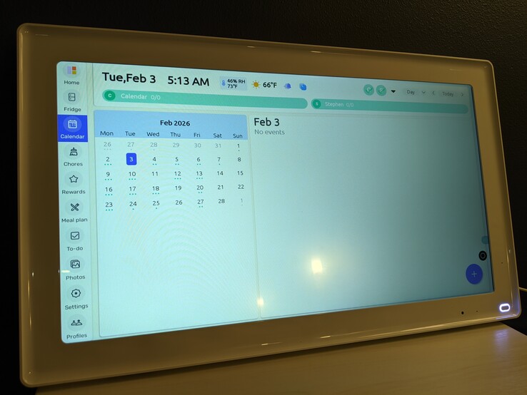 Visualização do calendário