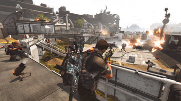 Uma imagem mostrando o combate em Tom Clancy's The Division 2. (Fonte da imagem: Steam)