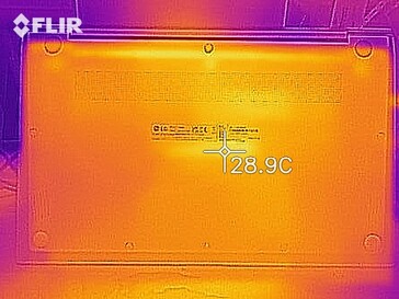 Distribuição de calor quando ocioso (bottm) - Pouco calor em geral