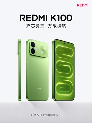 Imagem promocional oficial que revela o design do Redmi K100.