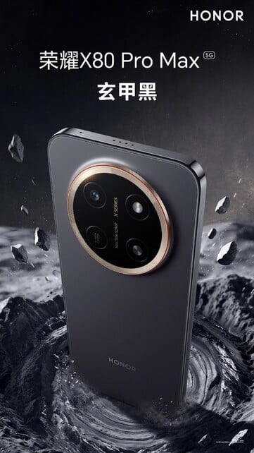O Honor X80 Pro Max na cor Preto Místico.