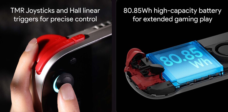 O computador de mão tem uma bateria de 80,85 Wh, enquanto a porta USB Type-C também suporta saída de vídeo