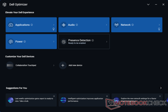 Tela inicial do Dell Optimizer