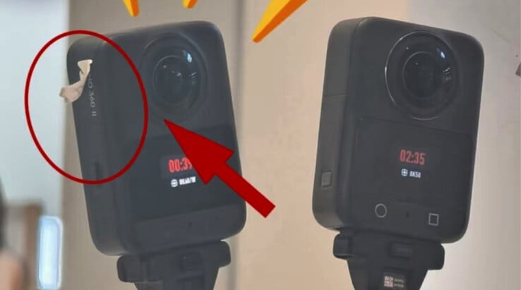 O Osmo 360 II, ainda não lançado, ao lado do Osmo 360, da esquerda para a direita.