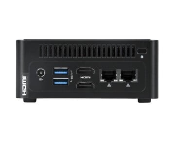 E/S traseira do mini PC NovaCustom NUC Box. (Fonte da imagem: NovaCustom)