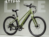 A bicicleta elétrica Lectric XPress Lite na cor verde-pinho