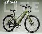 A bicicleta elétrica Lectric XPress Lite na cor verde-pinho