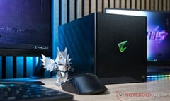 A Gigabyte Aorus RTX 5090 AI Box já está disponível por US $ 2999,99. Na foto: a Thunderbolt 5 eGPU. (Fonte da imagem: Sebastian Bade / Notebookcheck)