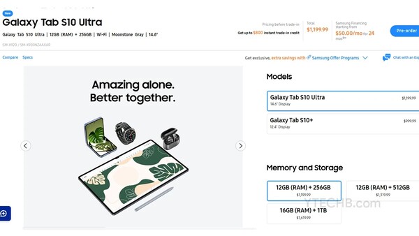 O Galaxy Tab S10 Ultra terá uma tela de 14,6 polegadas. (Fonte da imagem: Samsung via Ytechb)