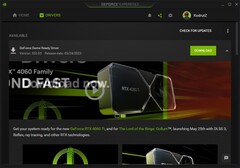 Nvidia GeForce Game Ready Driver 532.03 notificação em GeForce Experience (Fonte: própria)