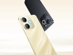 O Realme Narzo 80 Lite 4G vem nas cores beach gold e obsidian black (Fonte da imagem: Realme) 