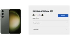 Samsung Galaxy S23 AT&amp;amp;T listagem (Fonte: CNET)