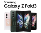 Um novo renderizador Z Fold3. (Fonte: 91Mobiles)