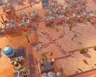 Uma imagem mostrando edifícios no SteamWorld Build, agora com 80% de desconto no Steam.