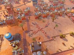 Uma imagem mostrando edifícios no SteamWorld Build, agora com 80% de desconto no Steam.