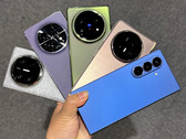 A safra atual de smartphones dobráveis em estilo livro, incluindo os recentes X Fold5, Find N5 e Galaxy Z Fold7, da esquerda para a direita. (Fonte da imagem: avaliação de Xiaobai)