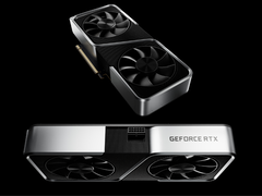 Uma imagem renderizada da GPU GeForce RTX 3060 Founders Edition